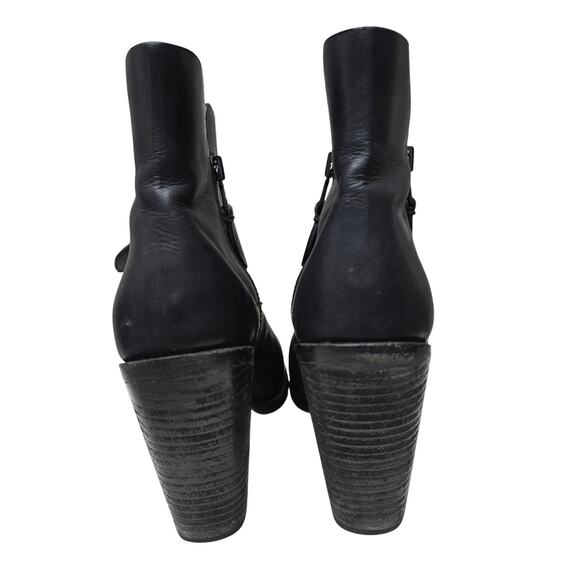 Rag & Bone Noelle Boots Womens 8 Black Leather Peep Toe Booties Luxury Capsule - Picture 5 of 10